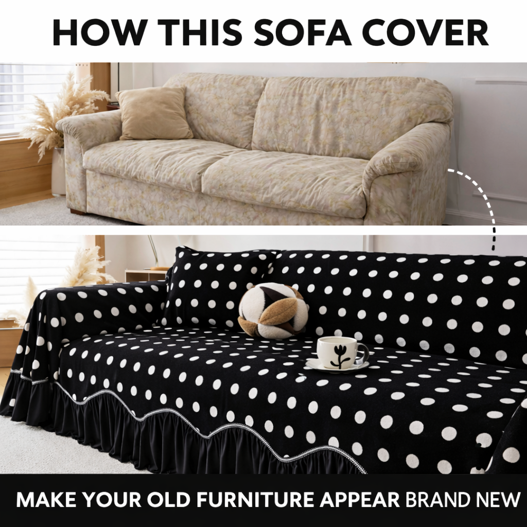Non-Slip Luxury Chenille Elegance Skirted Sofa Couch Cover