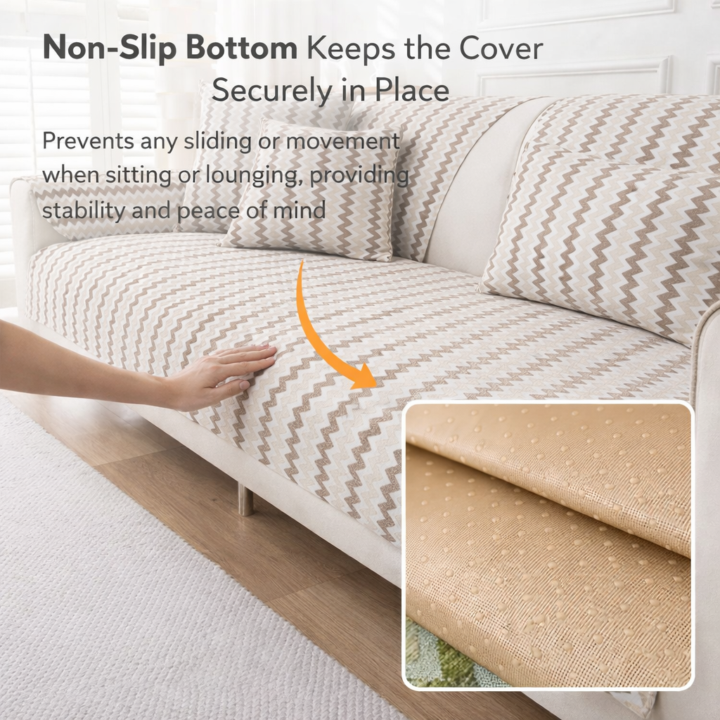 Non-Slip Geometric Chenille Sofa Couch Cover