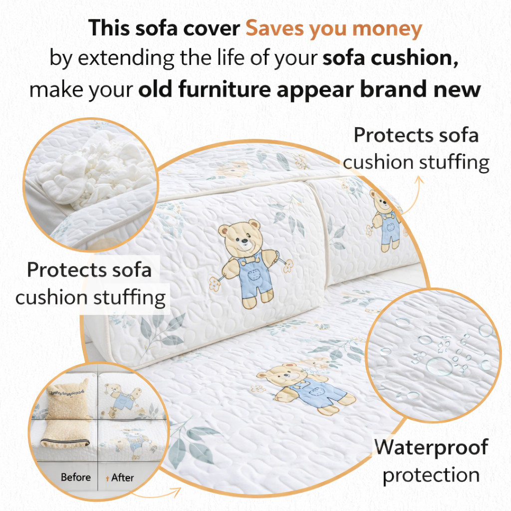 Botanical Anti-Slip Cushion Sectional L Shaped Sofa Couch Cover