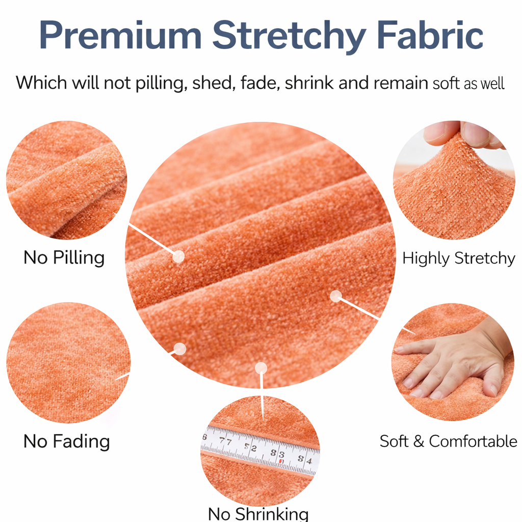 Chenille Anti-Slip L Shaped Skirted Cushion Sofa Couch Cover