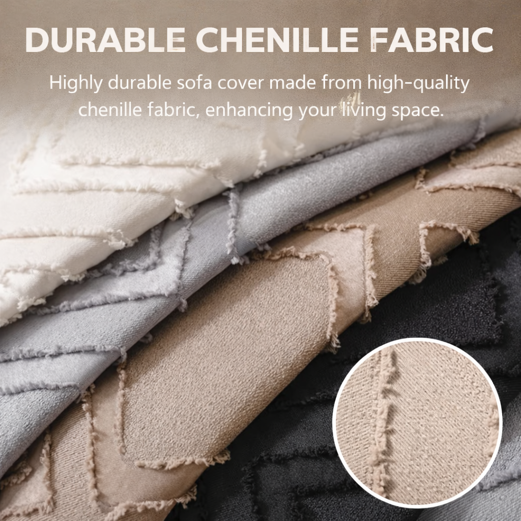 Non Slip Chenille Geometric Mat Couch Sofa Cover