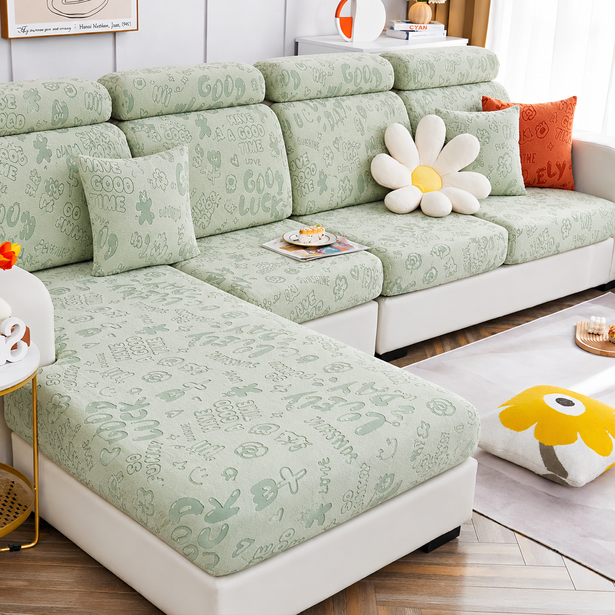 Anti Slip L Shaped Sectional Cushion Sofa Couch Cover