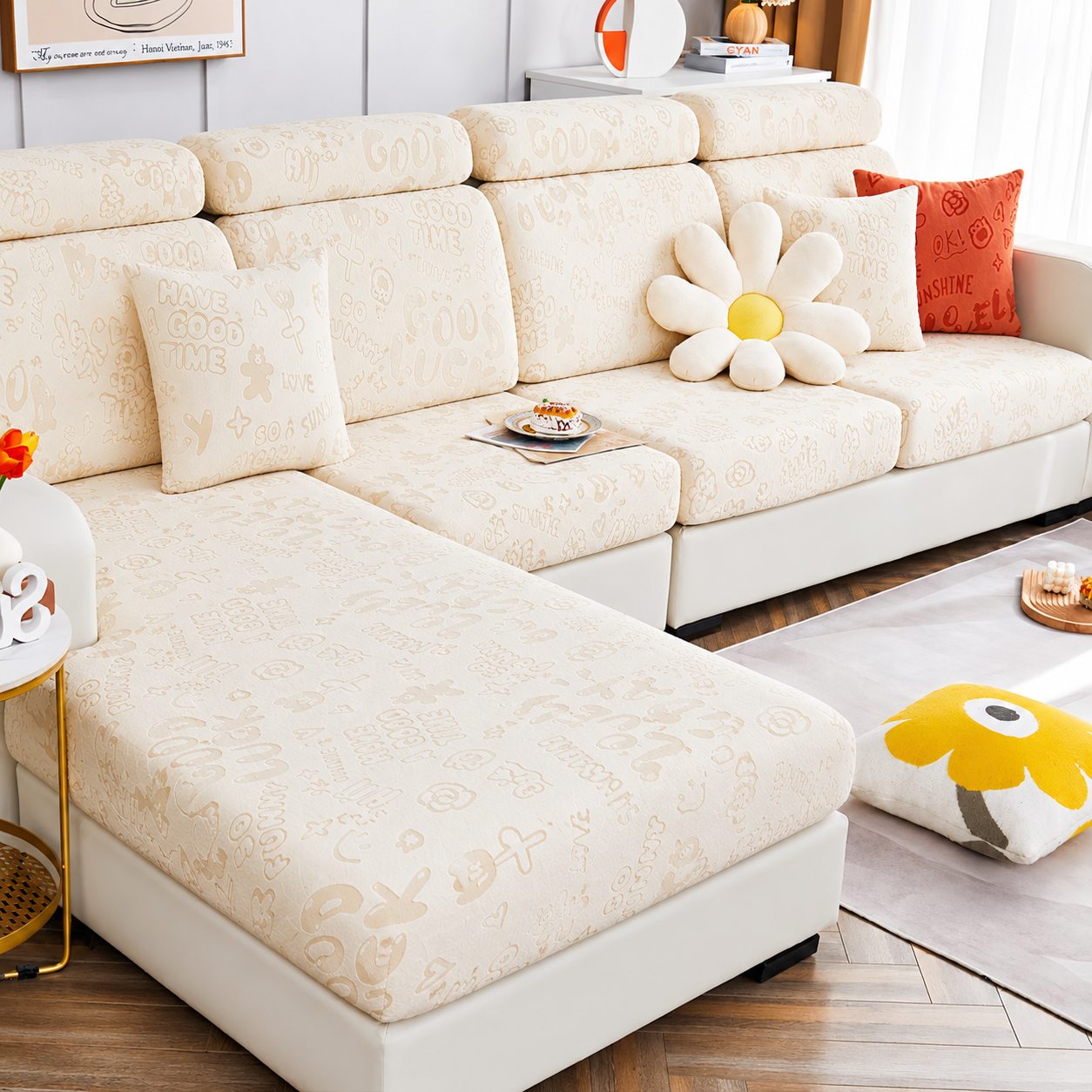Anti Slip L Shaped Sectional Cushion Sofa Couch Cover