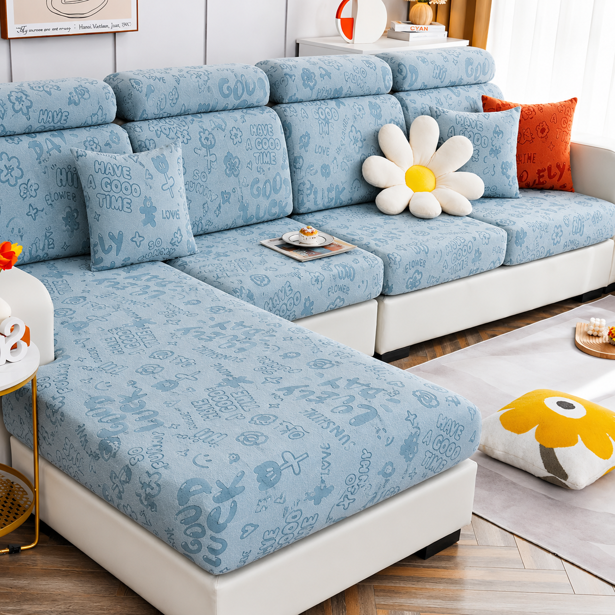Anti Slip L Shaped Sectional Cushion Sofa Couch Cover