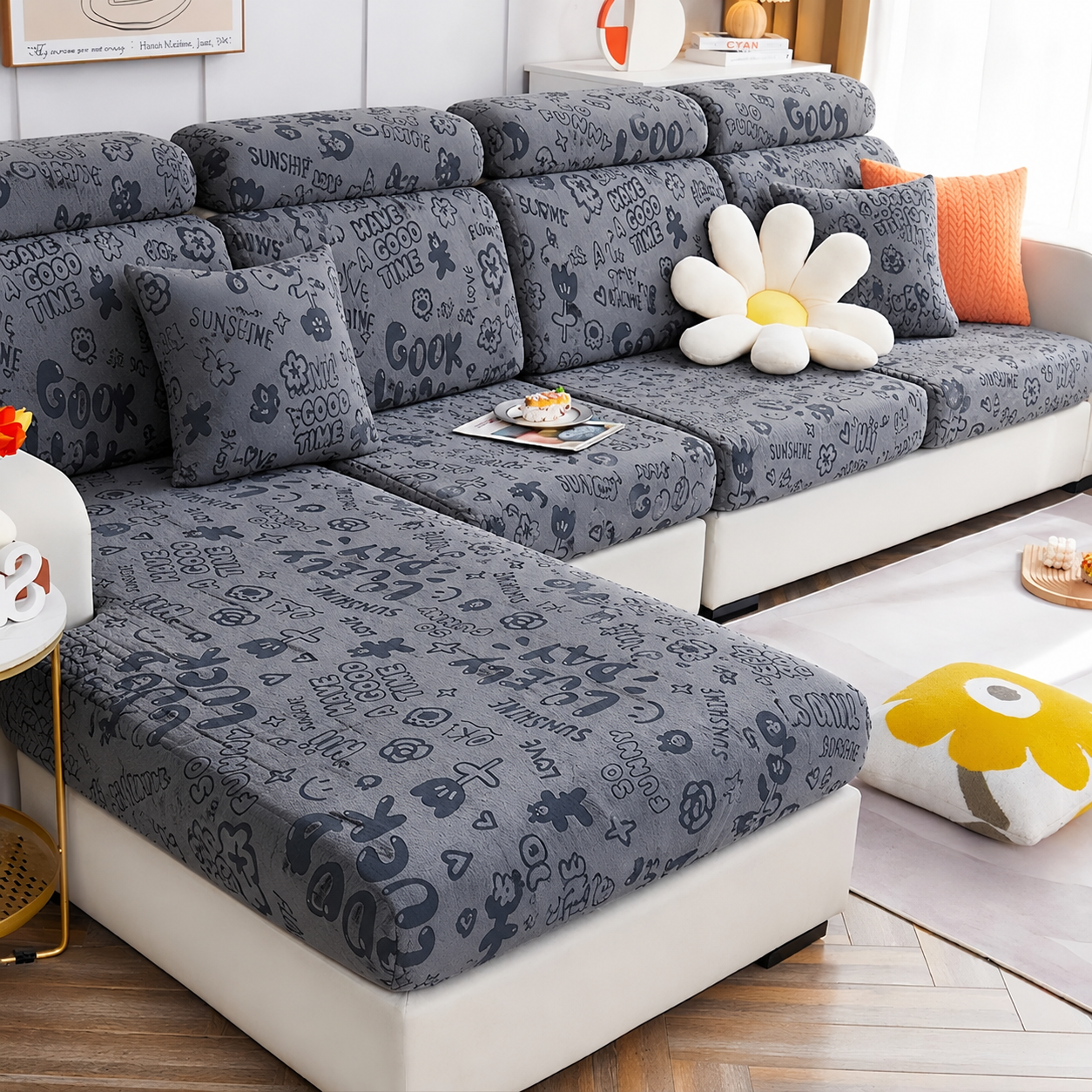 Anti Slip L Shaped Sectional Cushion Sofa Couch Cover