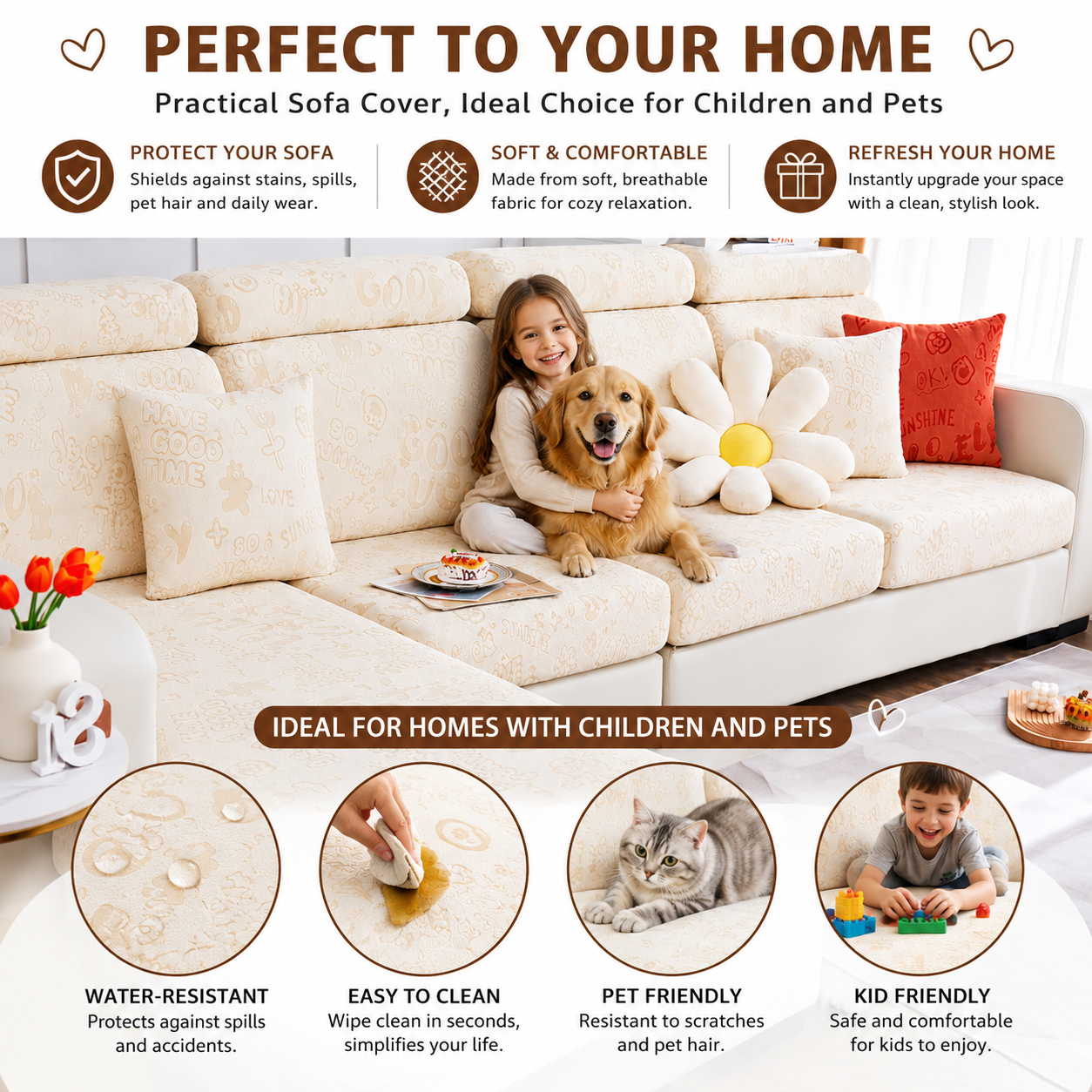 Anti Slip L Shaped Sectional Cushion Sofa Couch Cover