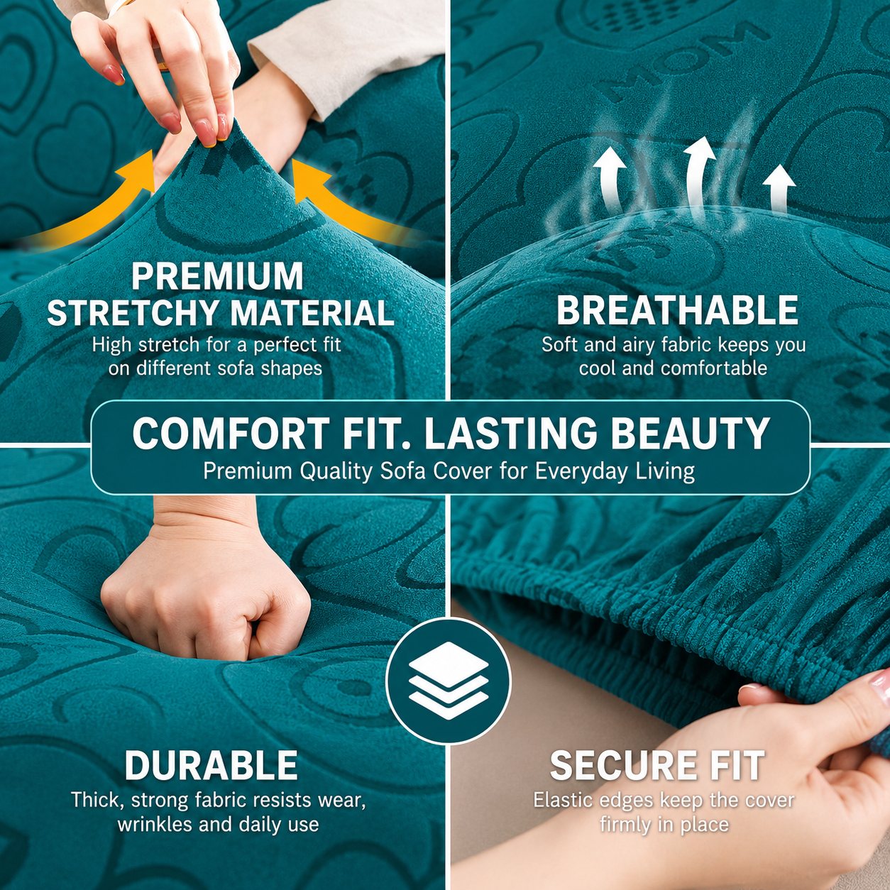 Anti Slip L Shaped Sectional Cushion Sofa Couch Cover