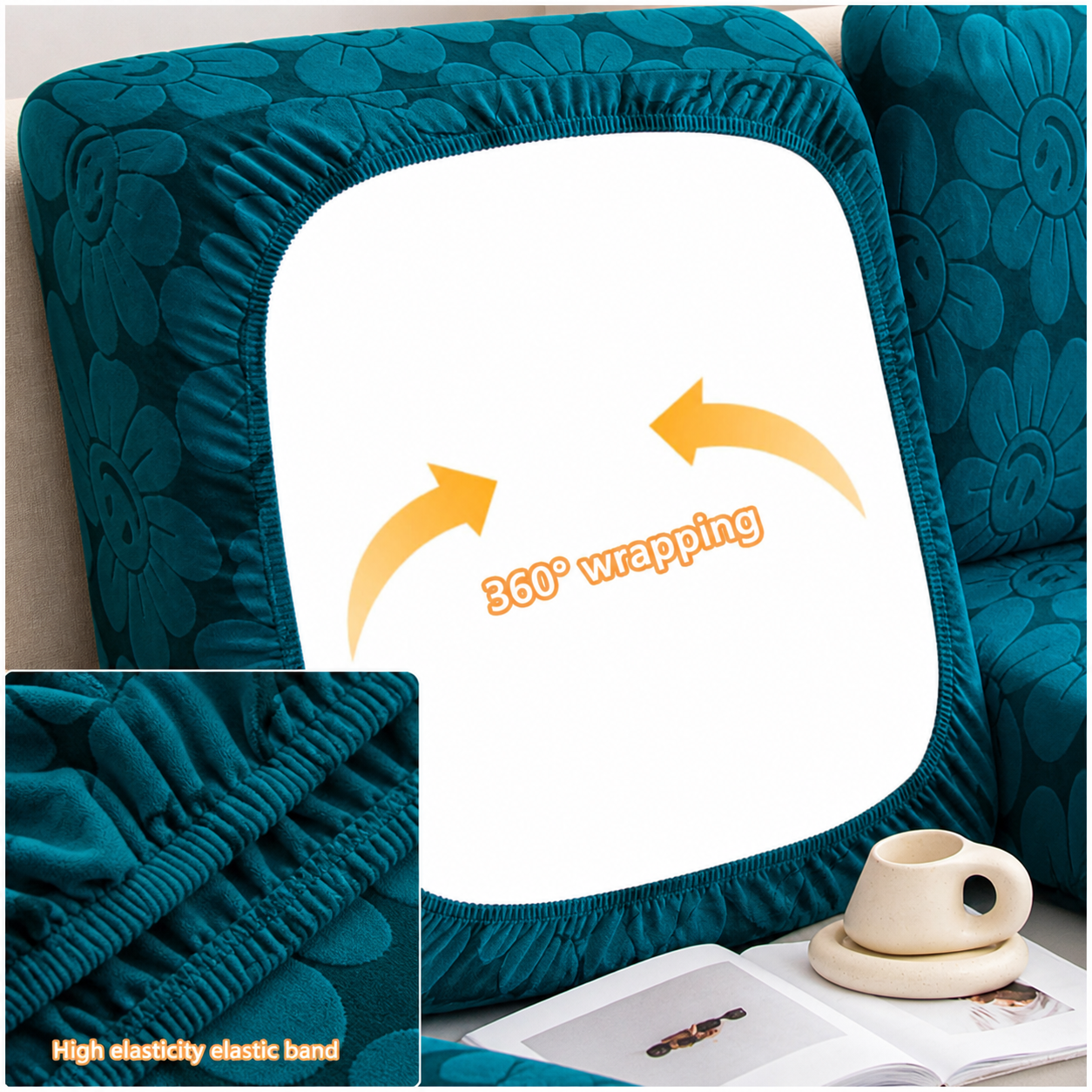 Anti Slip Sunflower L Shaped Sectional Cushion Sofa Couch Cover