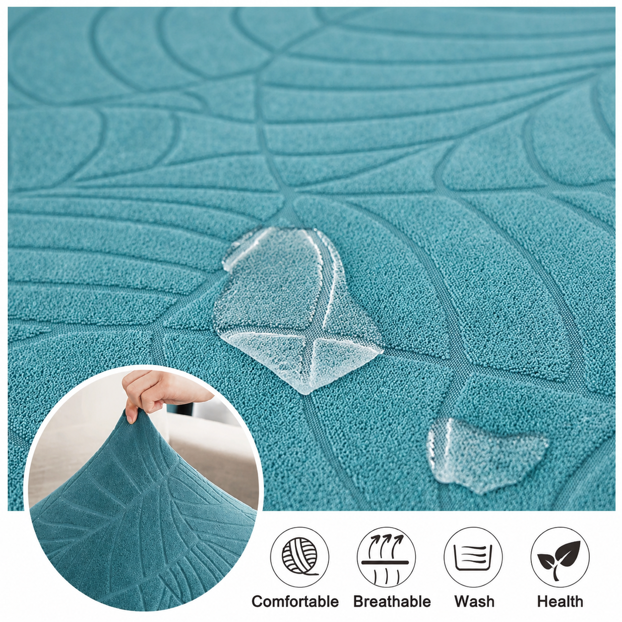 Anti Slip Jacquard Leaf L Shaped Sectional Cushion Sofa Couch Cover