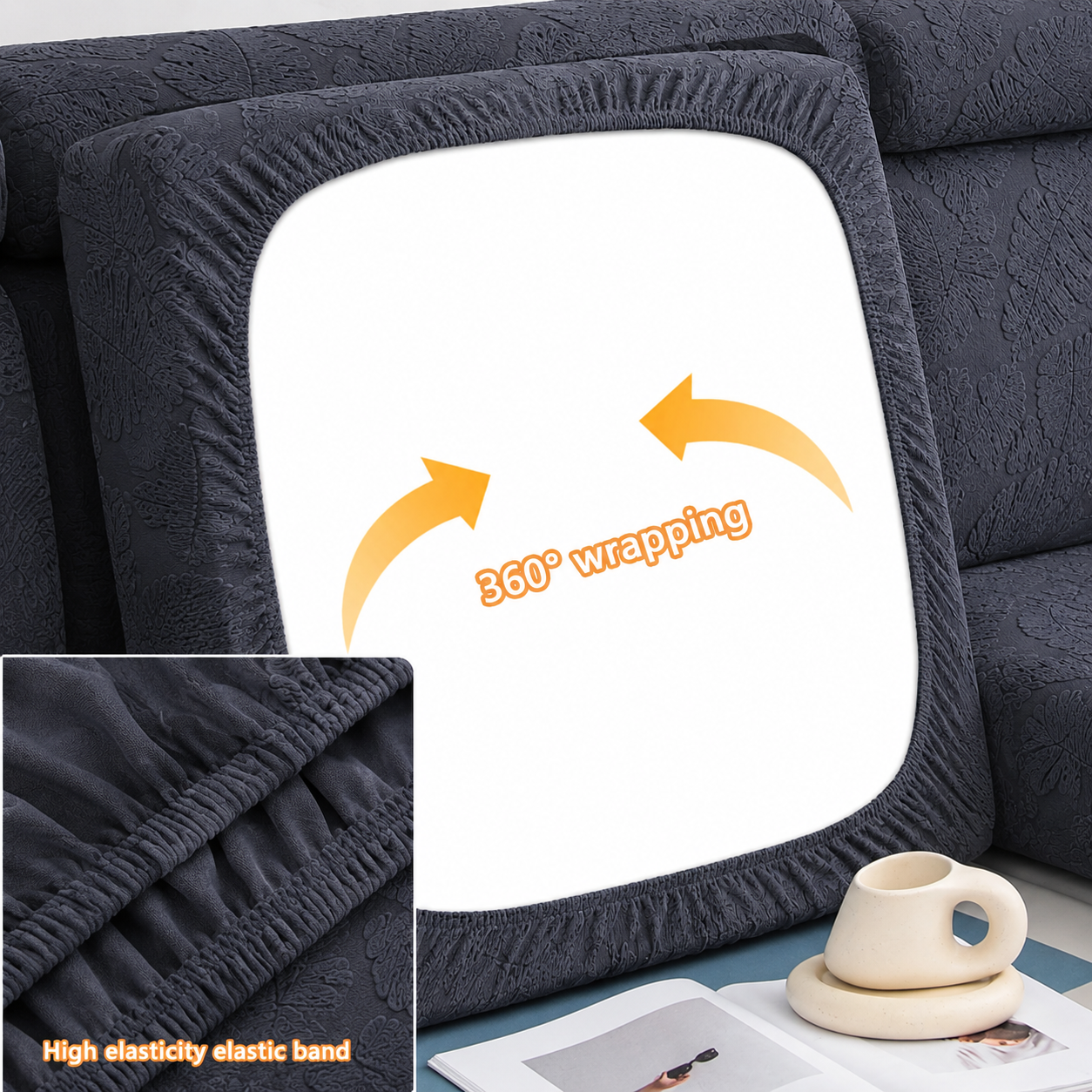 Anti Slip Leaf L Shaped Sectional Cushion Sofa Couch Cover