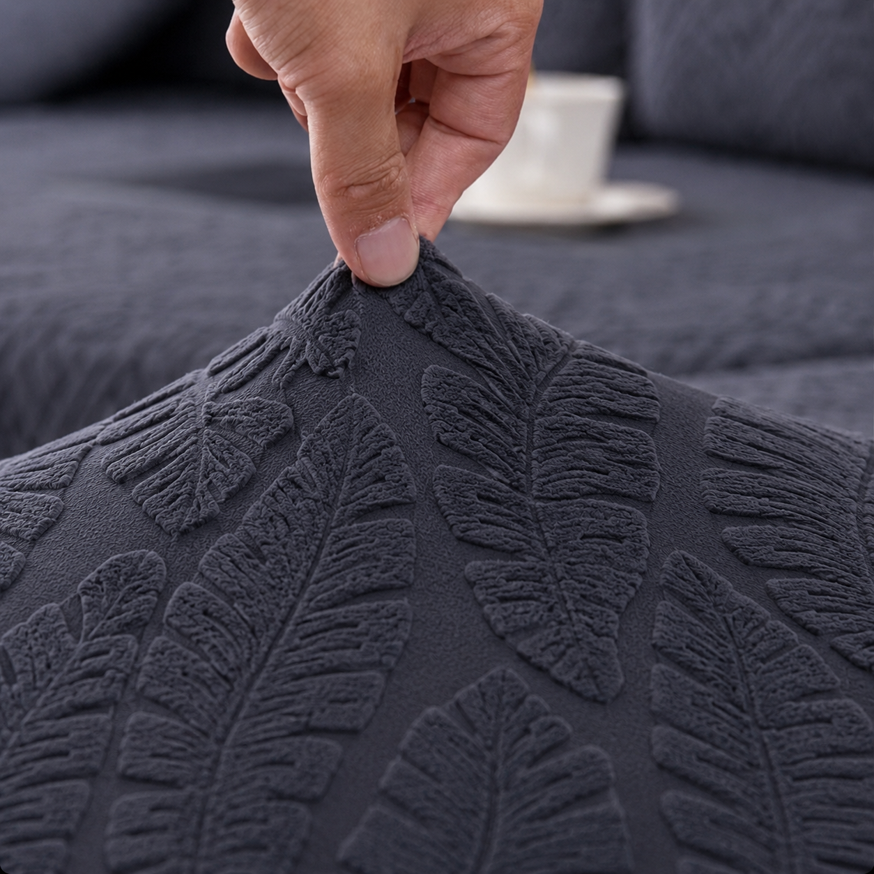 Anti Slip Leaf L Shaped Sectional Cushion Sofa Couch Cover