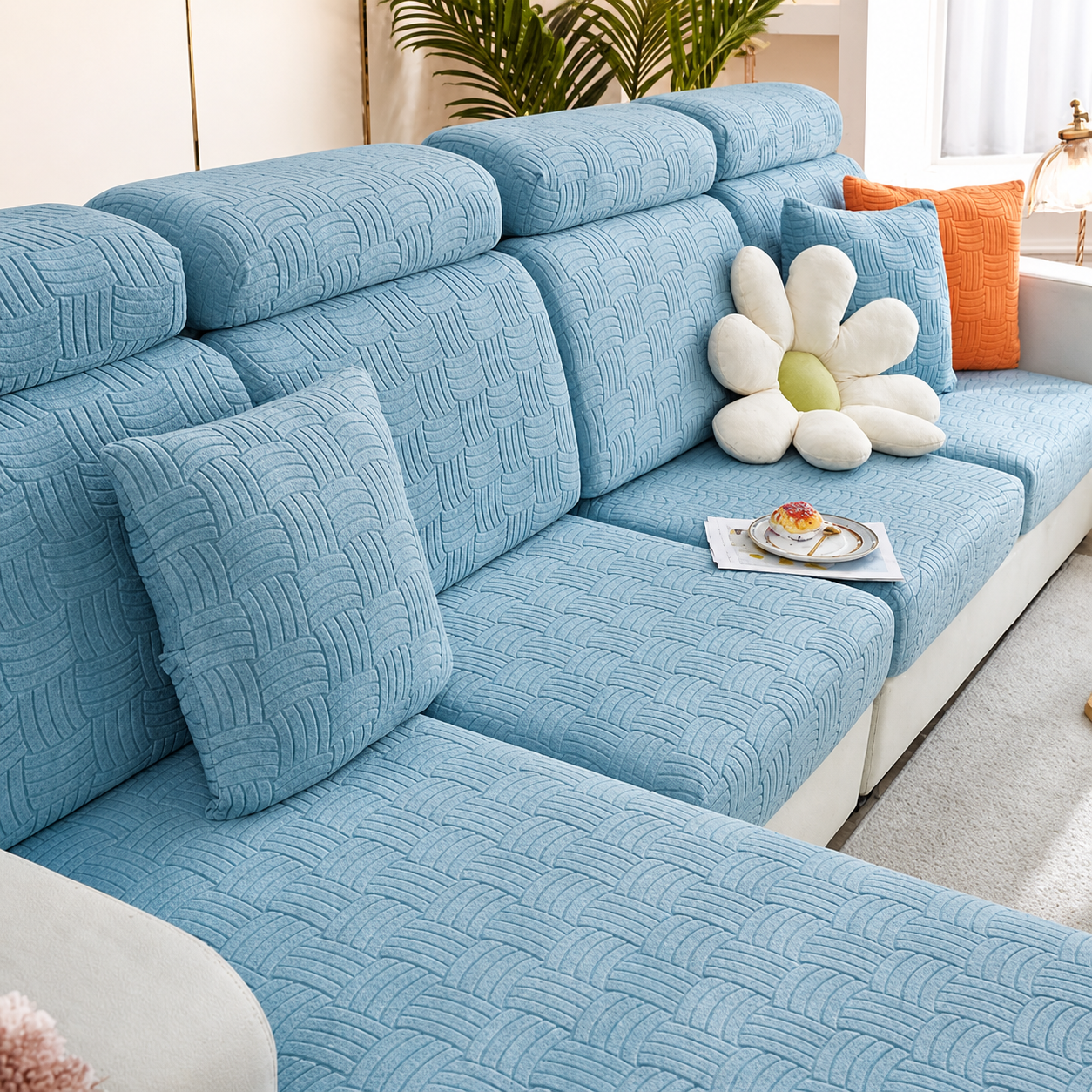 Anti-Slip L Shaped Geometric Cushion Sofa Couch Cover