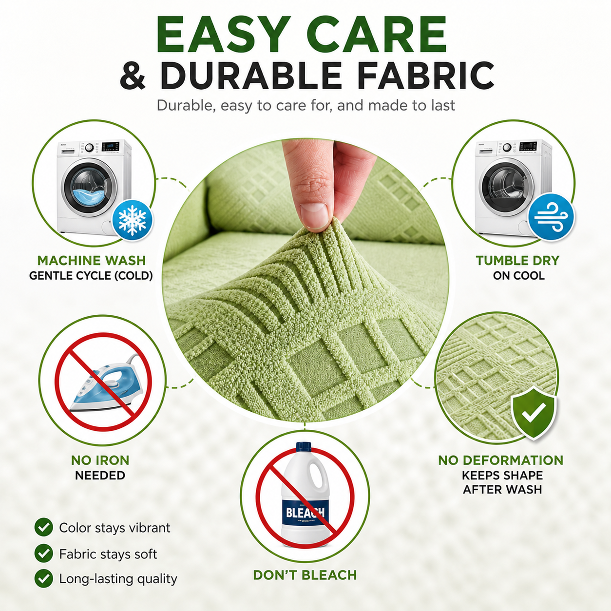 Anti-Slip L Shaped Jacquard Geometric Cushion Sofa Couch Cover