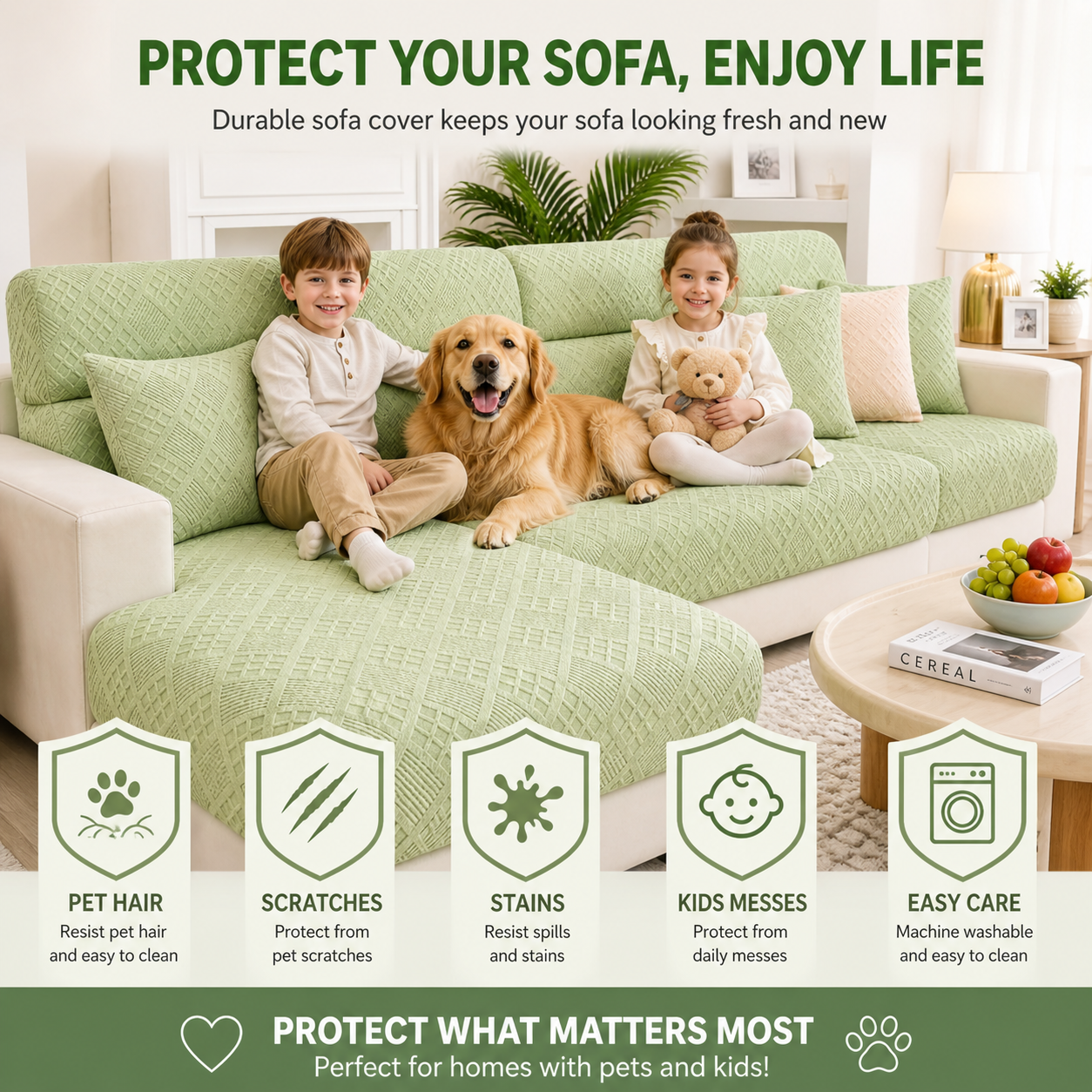Anti-Slip L Shaped Jacquard Geometric Cushion Sofa Couch Cover