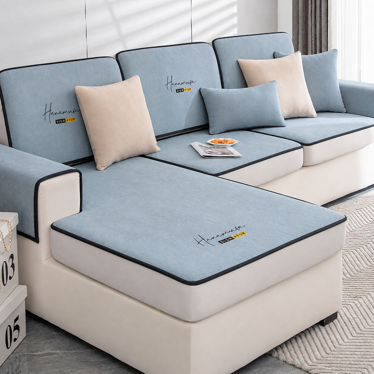 Anti Slip L Shaped Sectional Cushion Sofa Couch Cover
