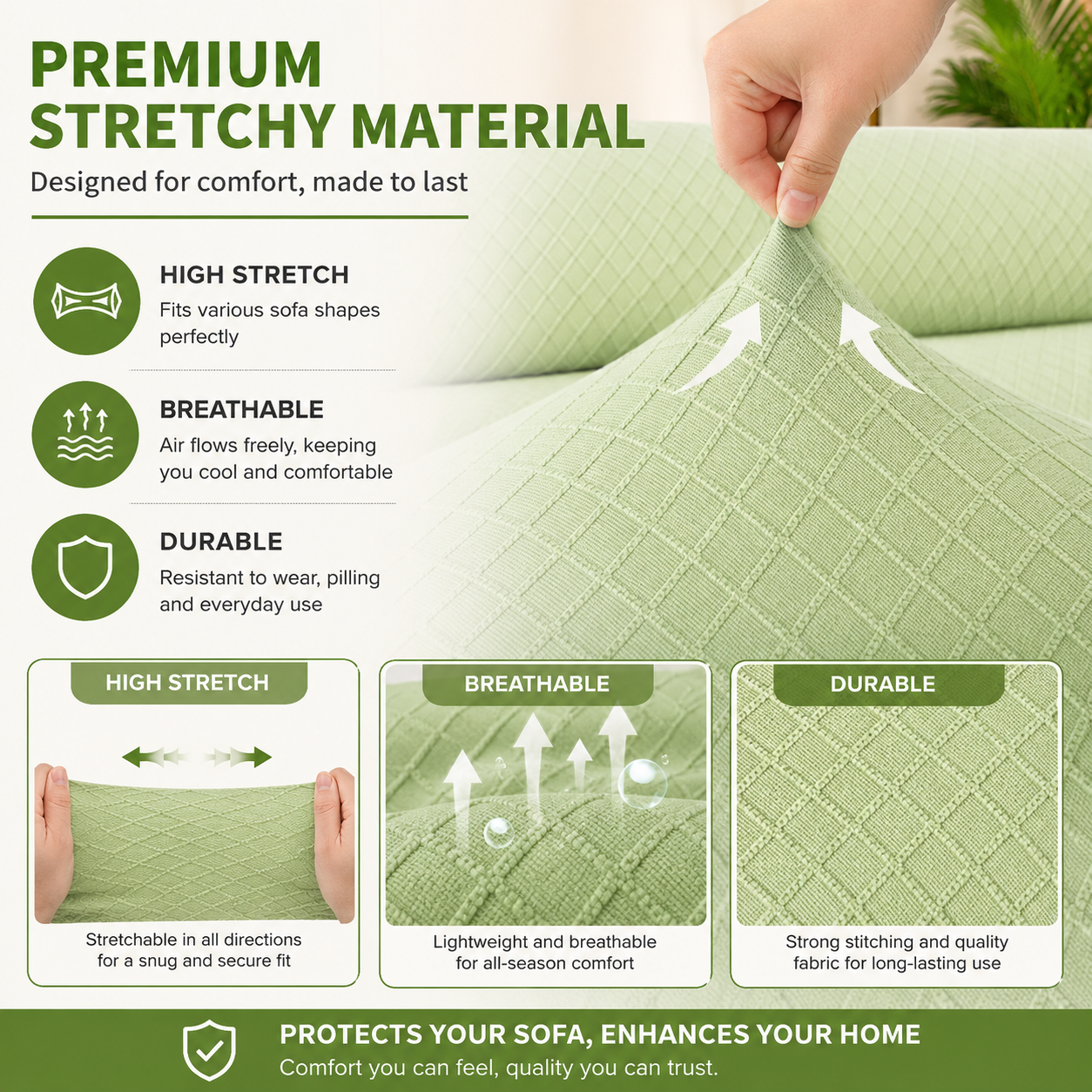 Anti-Slip L Shaped Geometric Cushion Sofa Couch Cover