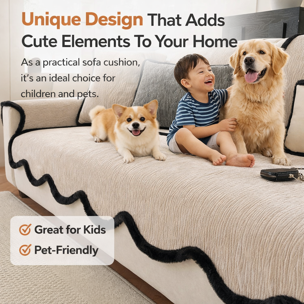 Luxury Chenille Anti Slip Sofa Couch Cover