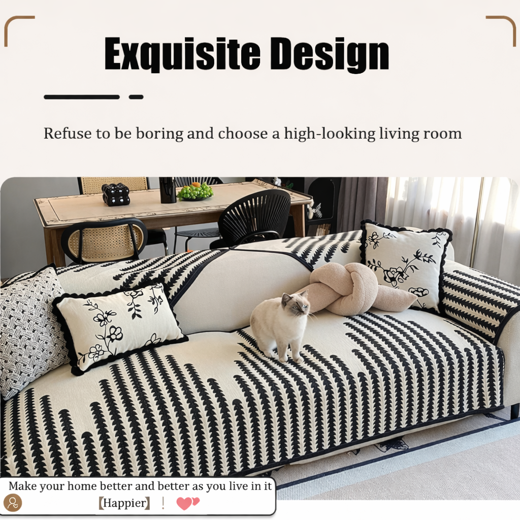 Chenille Boho Geometric Non Slip Sofa Couch Cover