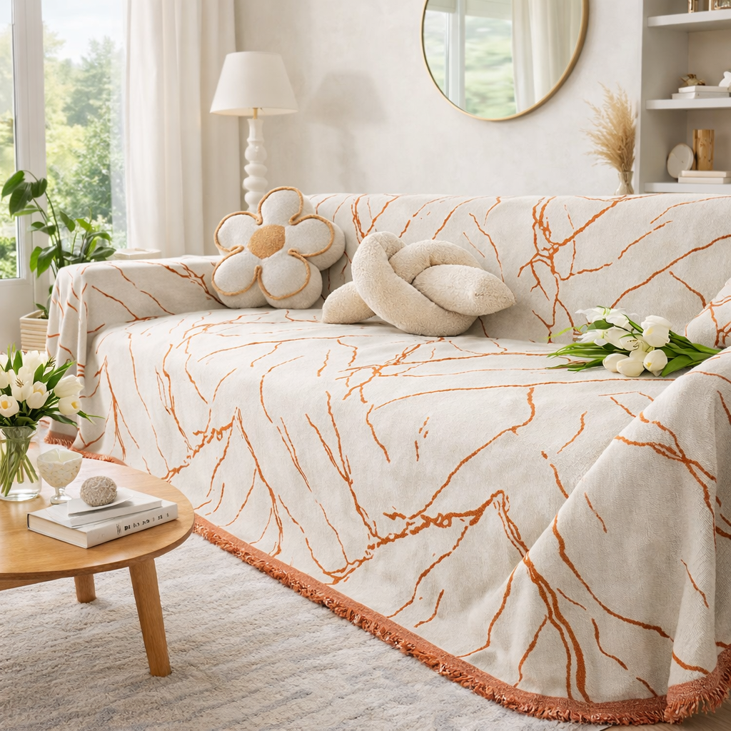 Anti-Slip Luxury Chenille Elegance Tassels Sofa Couch Cover