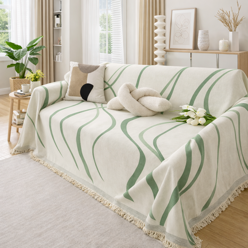 Luxury Elegant Chenille Tassels Sofa Couch Cover