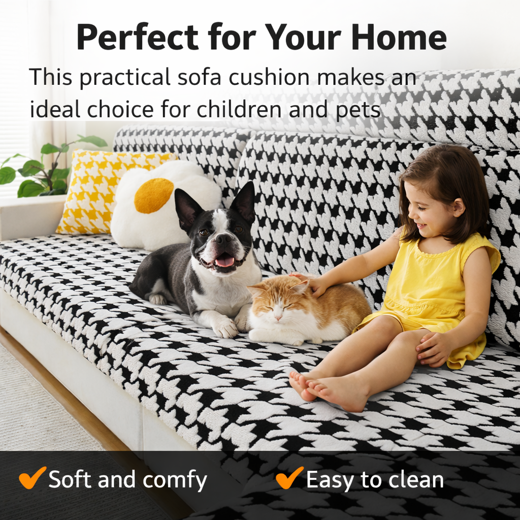 L Shaped classic Sectional Plush Cushion Sofa Couch Cover