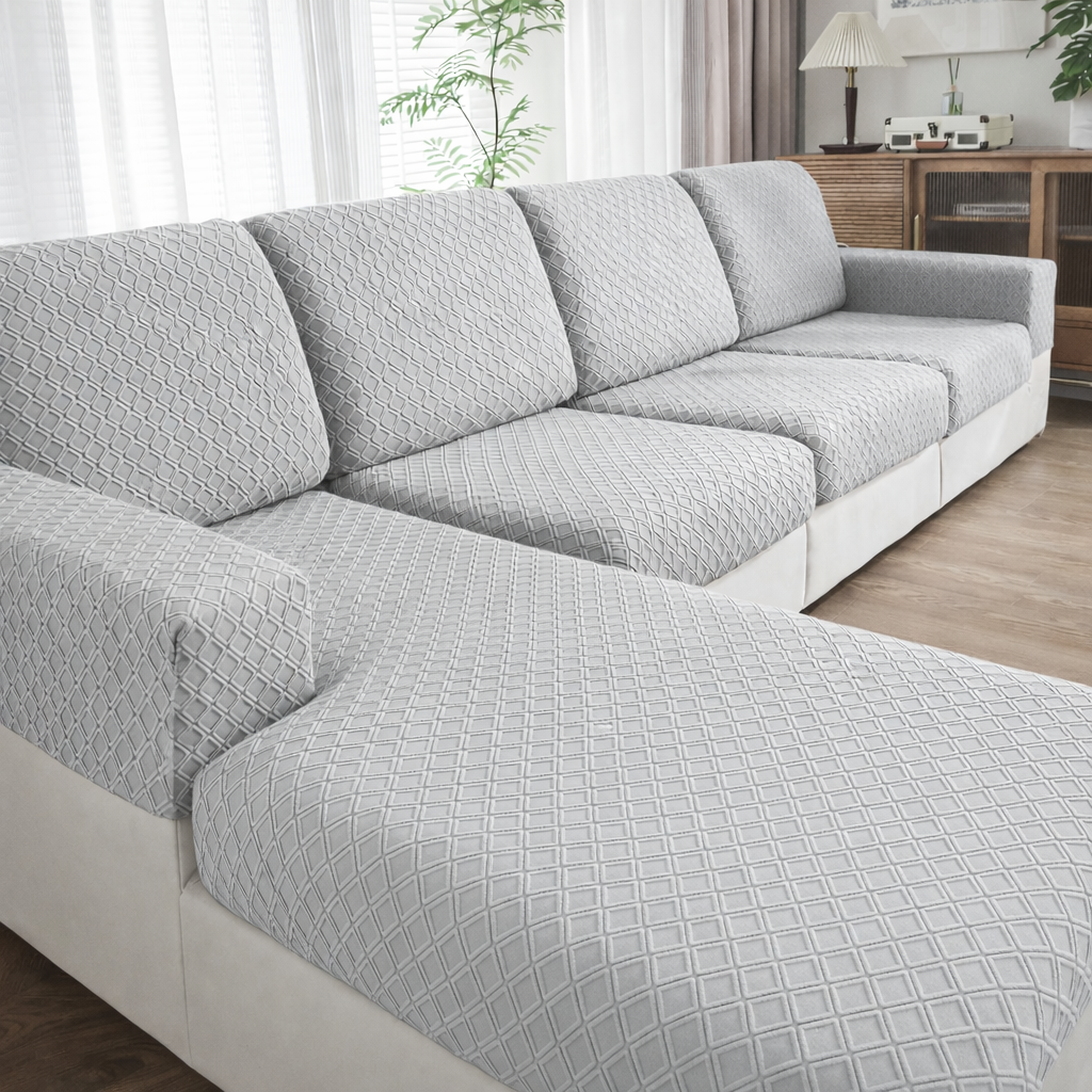 Anti Slip Cushion L Shaped Diamond Sectional Sofa Couch Cover
