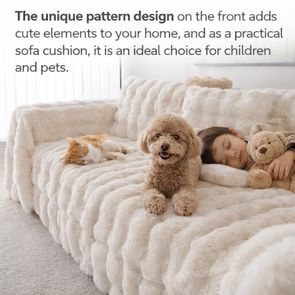 Non Slip Plush Fuzzy Furry Couch Sofa Cover