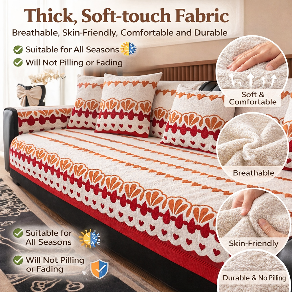 Non Slip Plush Fuzzy Mat Couch Sofa Cover