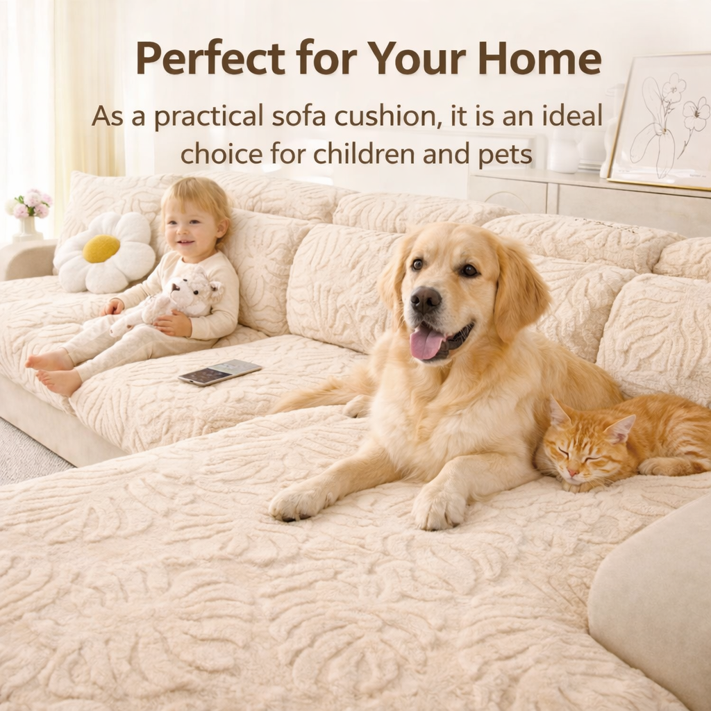 L Shaped Sectional Floral Plush Cushion Sofa Couch Cover