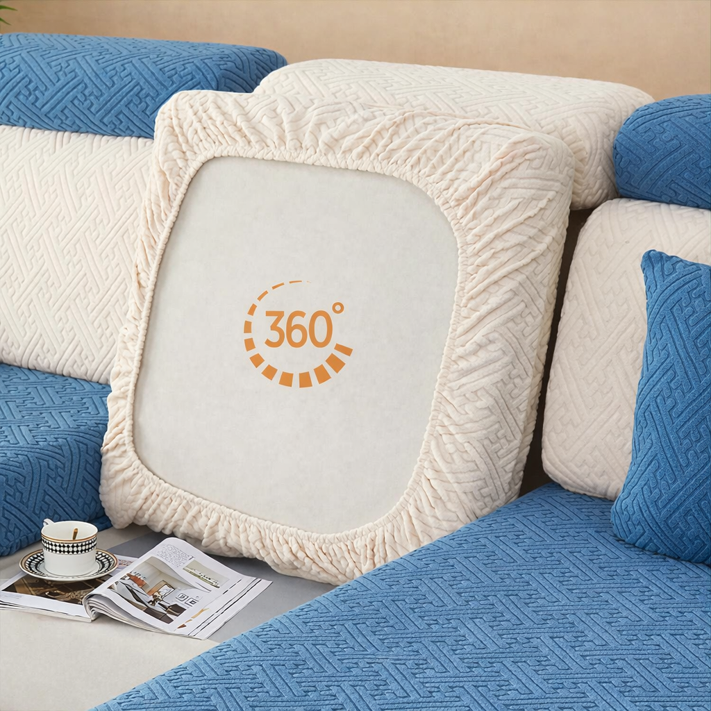 Jacquard Cushion L Shaped Slipcover Sofa Couch Cover
