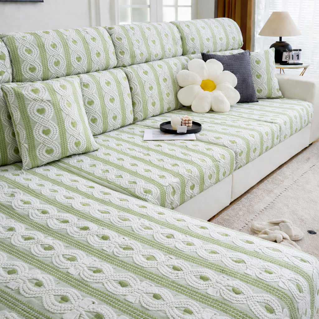 Anti-Slip Jacquard L Shaped Cushion Sofa Couch Cover