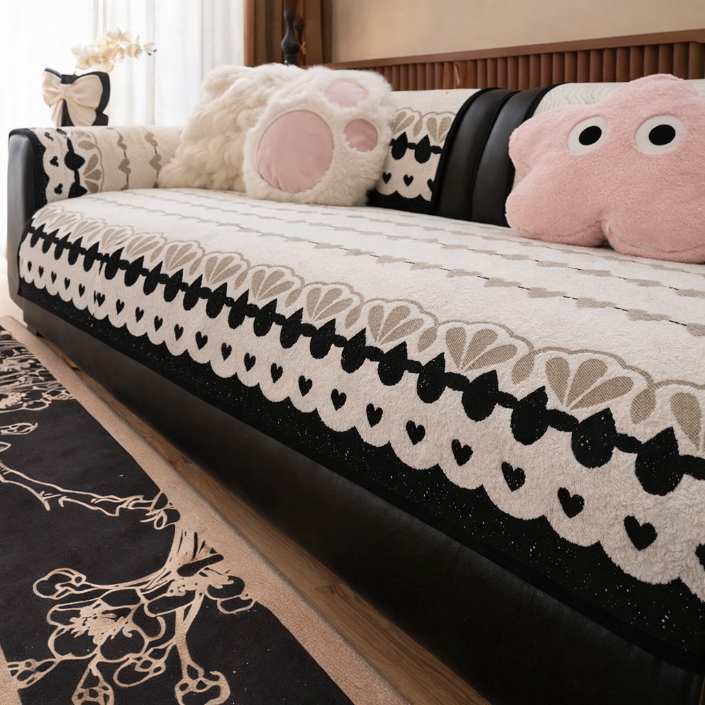 Non Slip Plush Fuzzy Mat Couch Sofa Cover