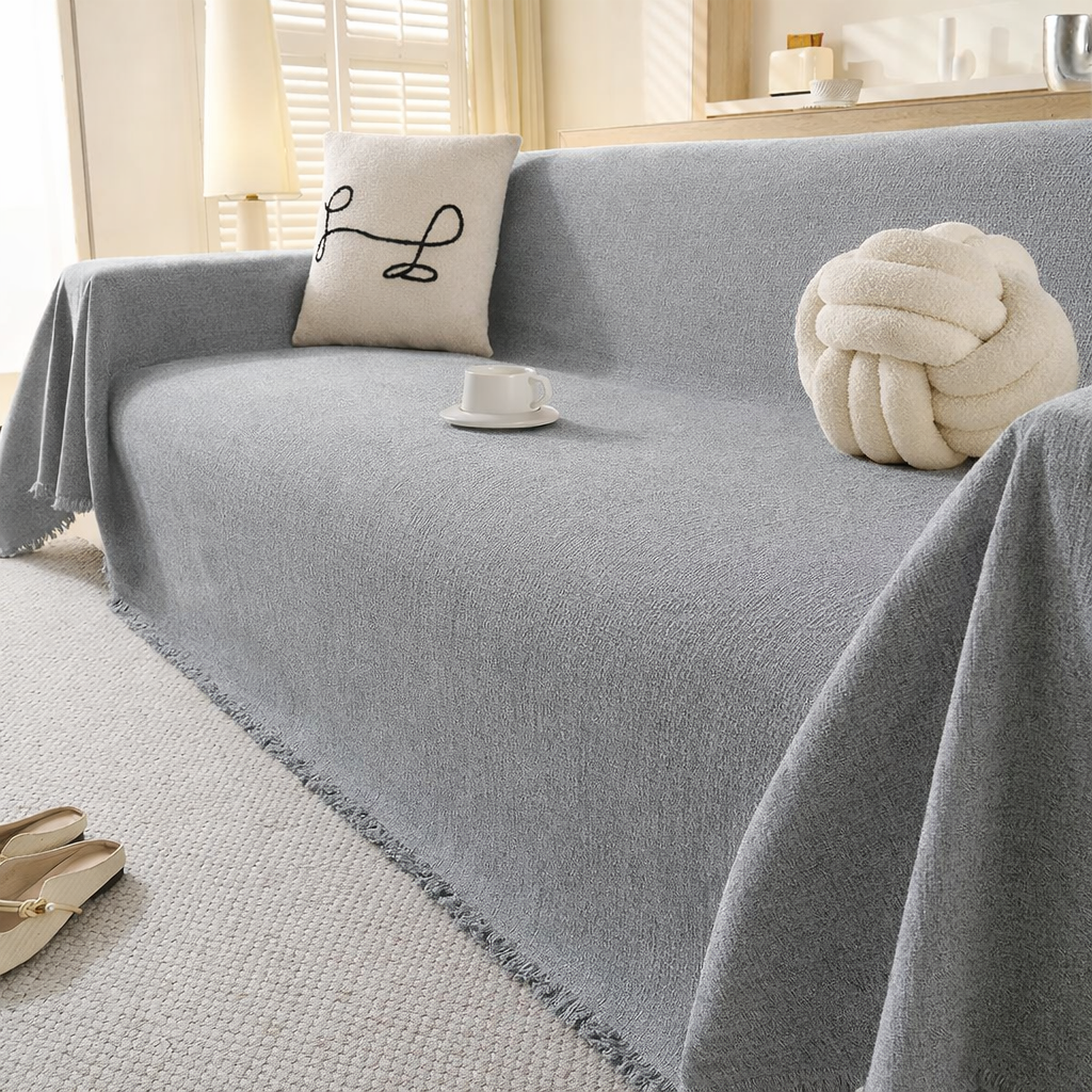 Chenille Tassels Sofa Couch Cover