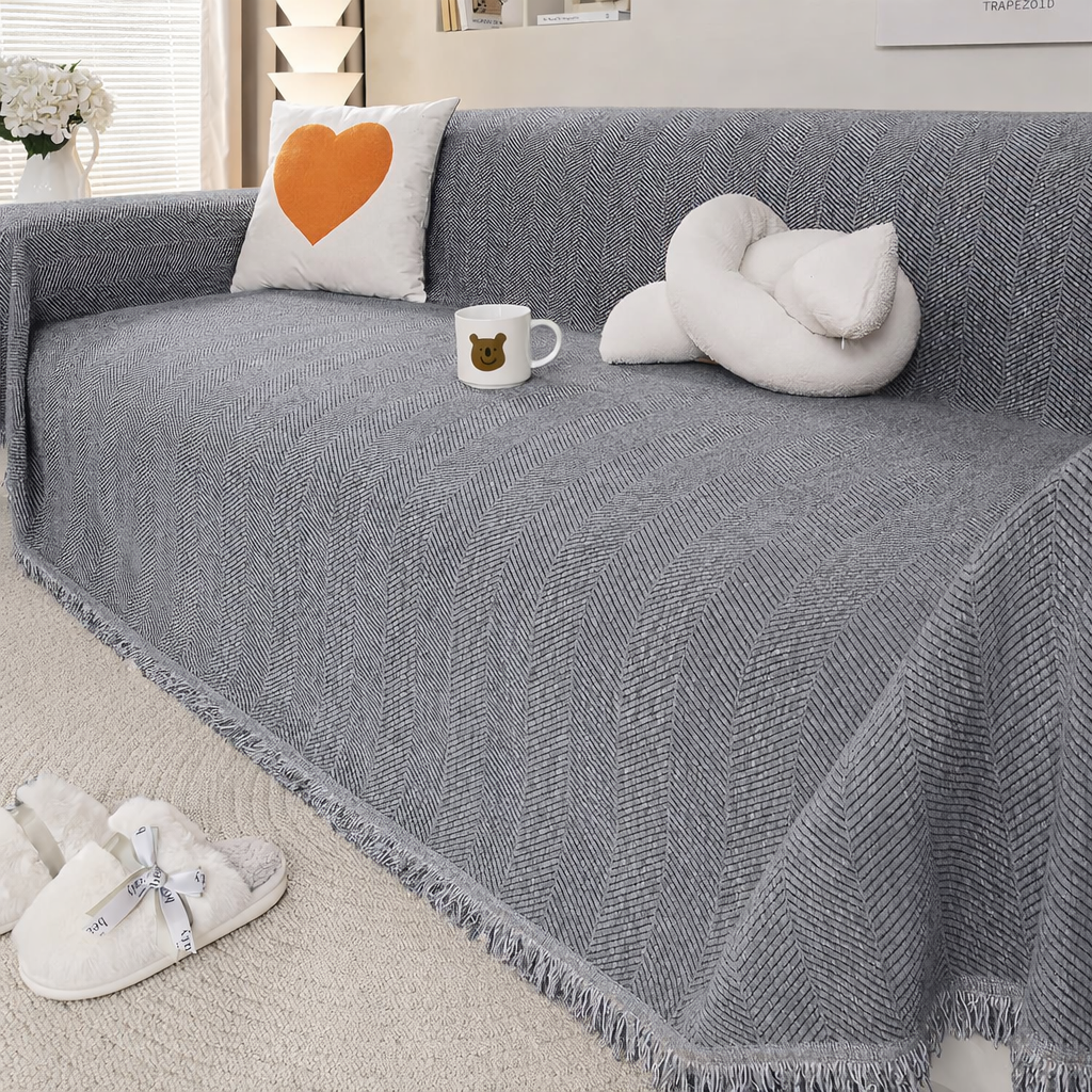 Chenille Tassels Modern Sofa Couch Cover