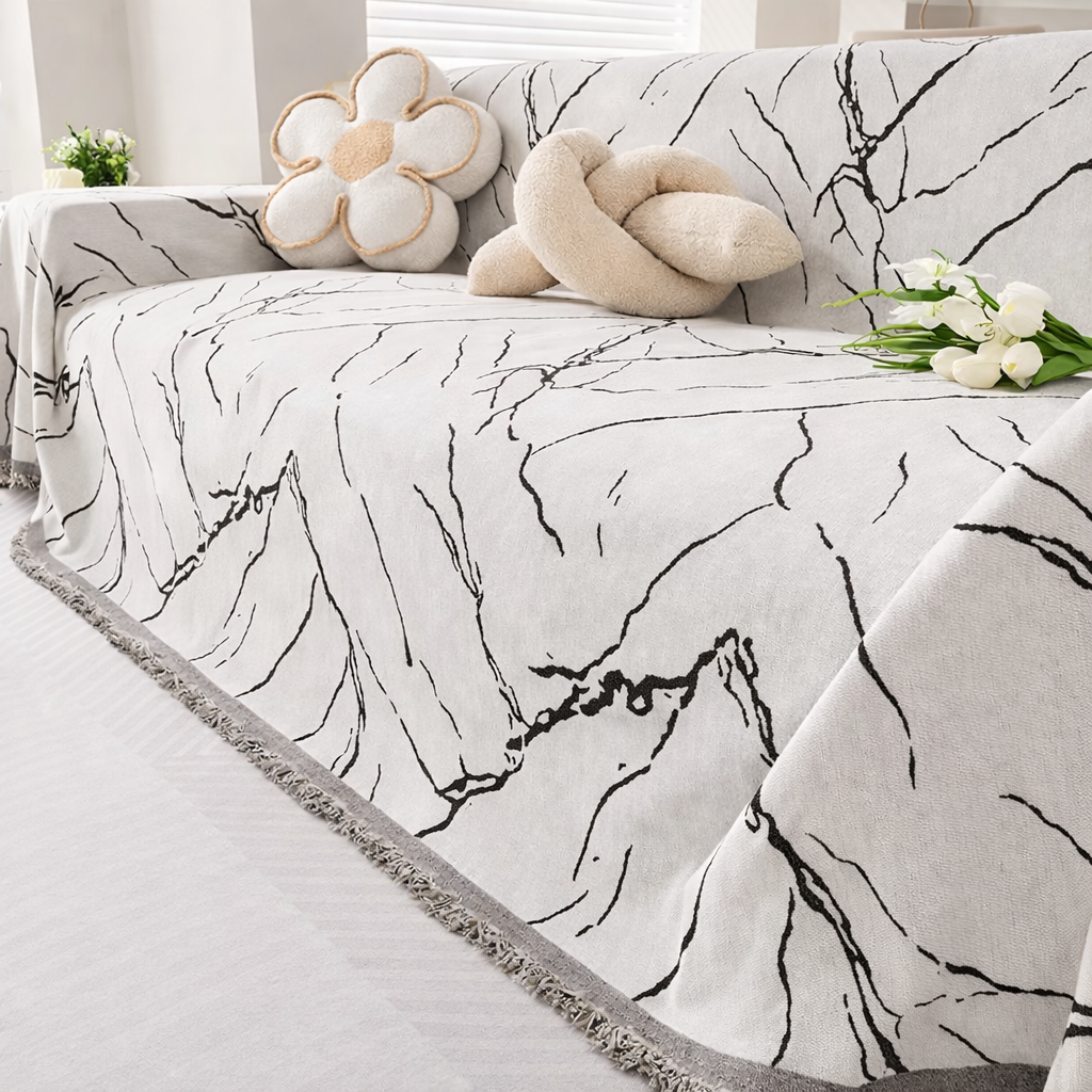 Anti-Slip Luxury Chenille Elegance Tassels Sofa Couch Cover