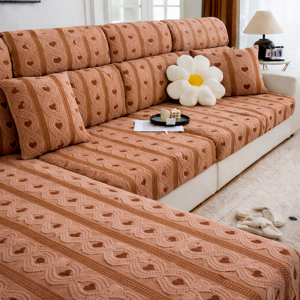 Anti-Slip Jacquard L Shaped Cushion Sofa Couch Cover