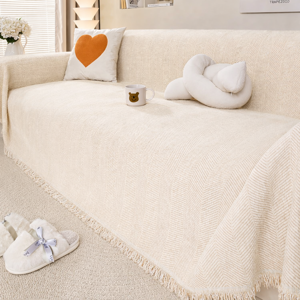 Chenille Tassels Modern Sofa Couch Cover