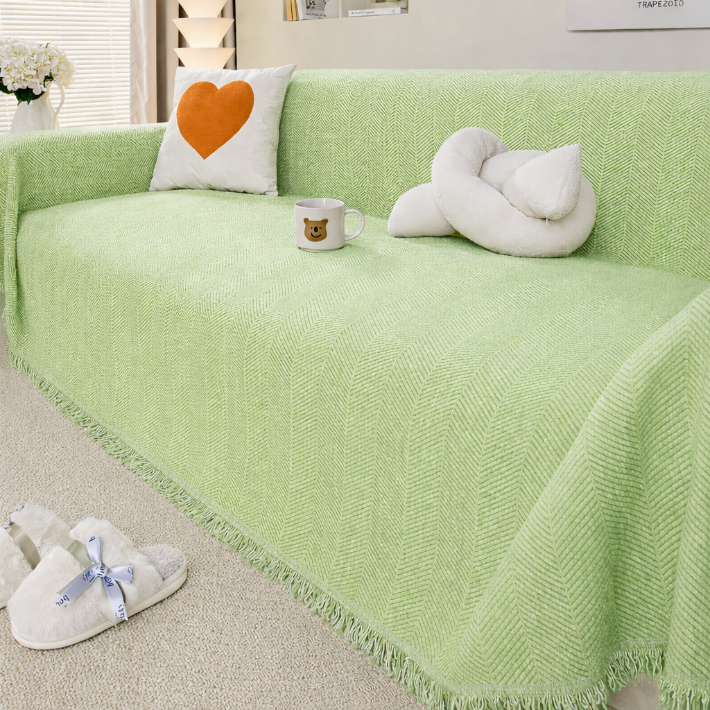Chenille Tassels Modern Sofa Couch Cover