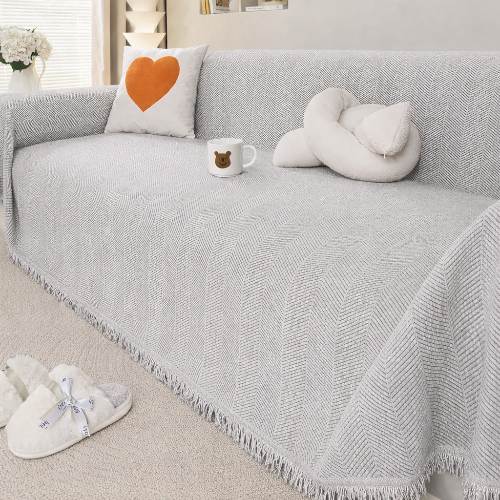 Chenille Tassels Modern Sofa Couch Cover