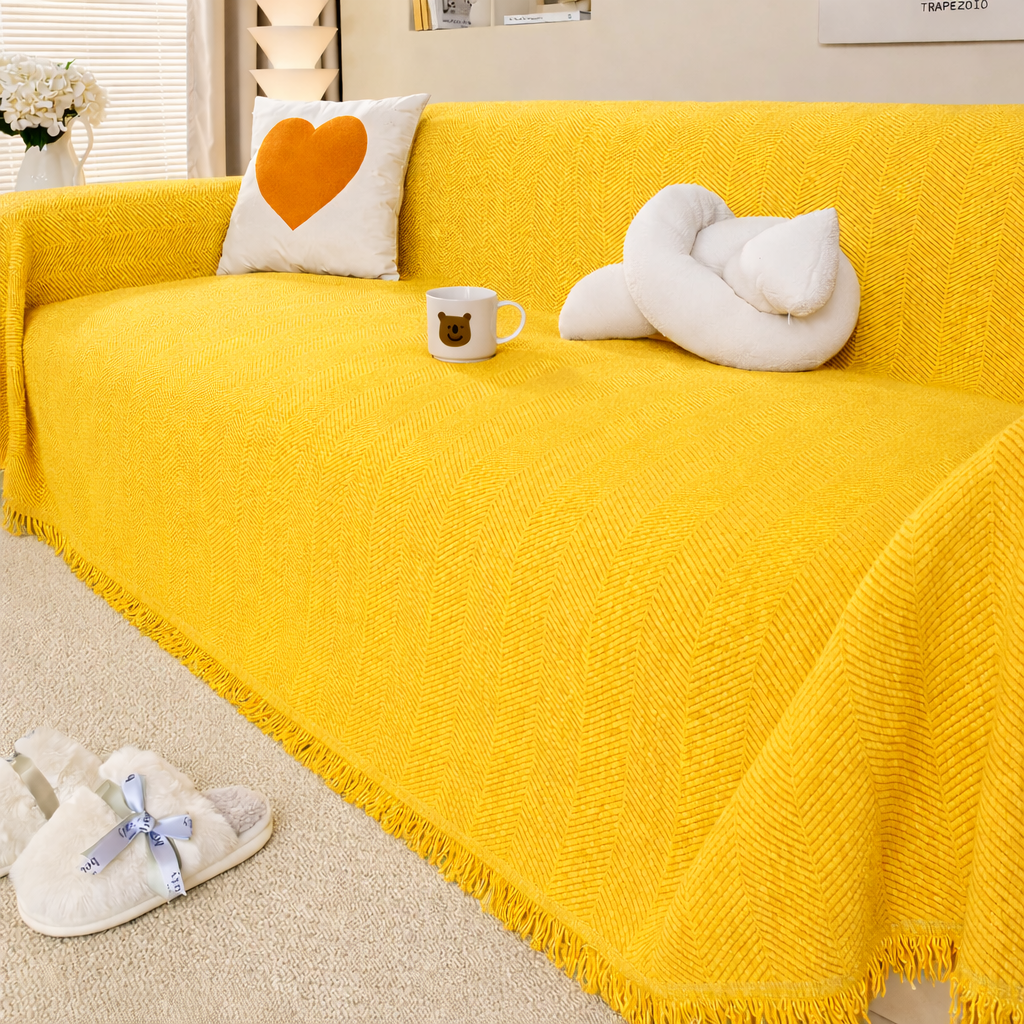 Chenille Tassels Modern Sofa Couch Cover