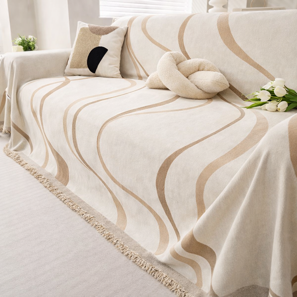 Luxury Elegant Chenille Tassels Sofa Couch Cover