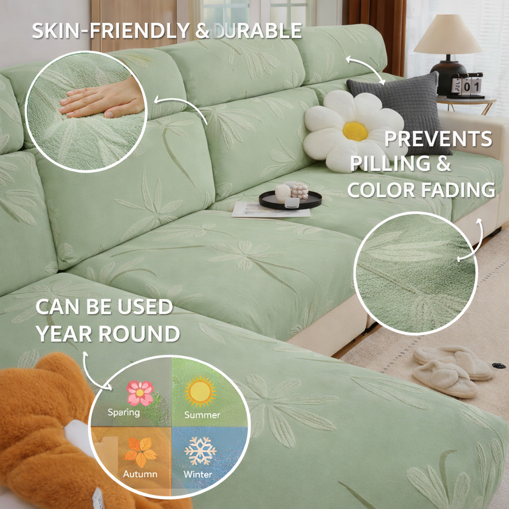 Anti-Slip Floral L Shaped Cushion Sofa Couch Cover