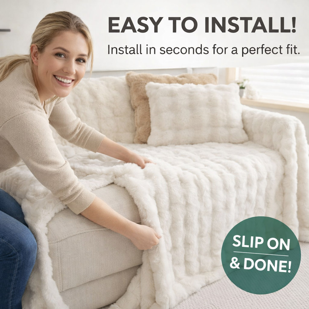 Non Slip Plush Fuzzy Furry Couch Sofa Cover