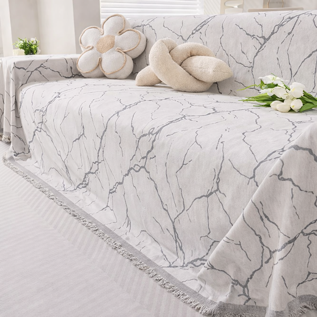 Anti-Slip Luxury Chenille Elegance Tassels Sofa Couch Cover
