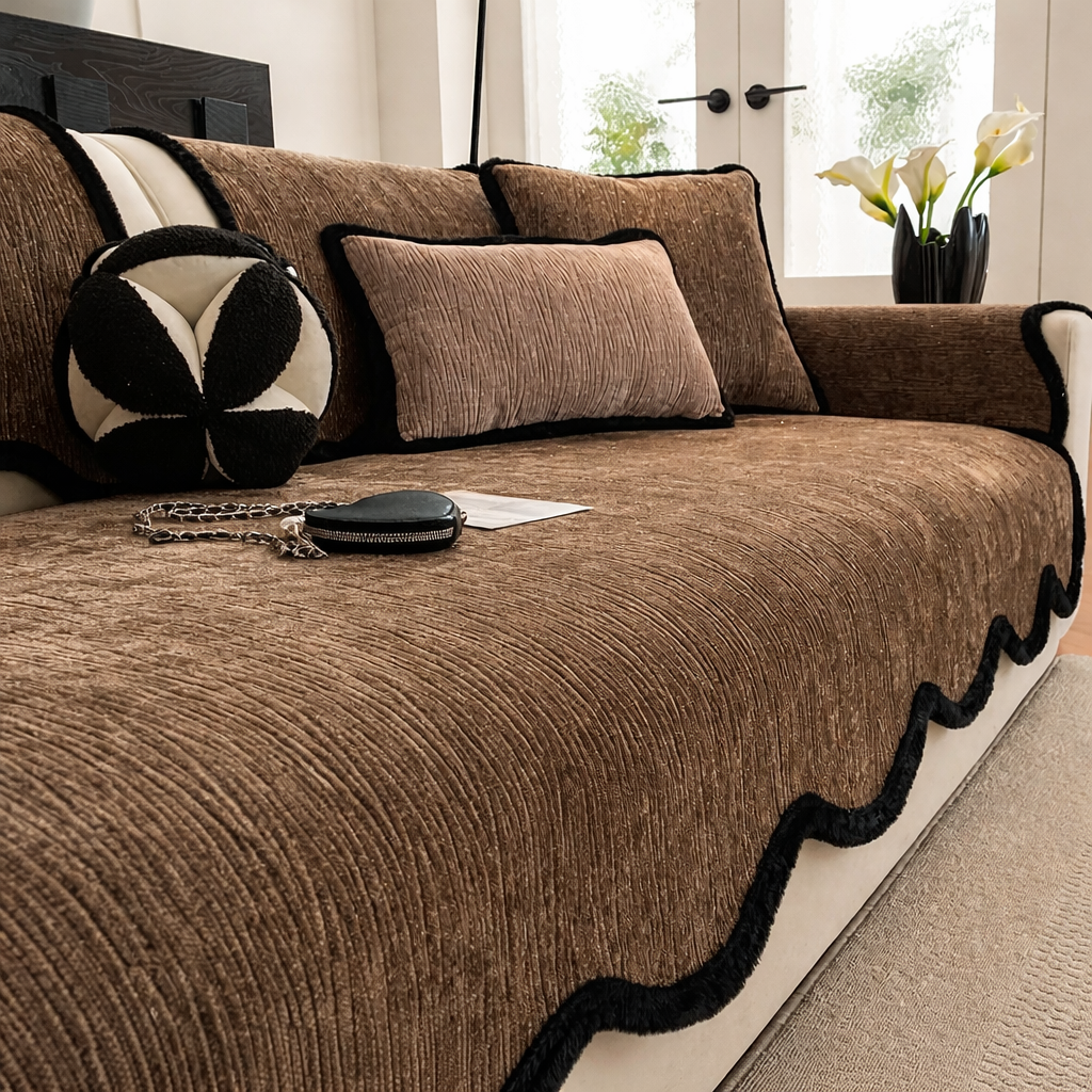Luxury Chenille Anti Slip Sofa Couch Cover