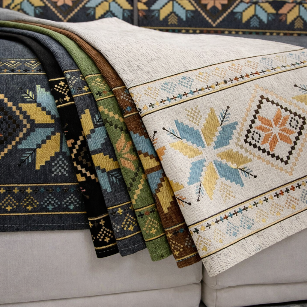 Non Slip Boho Chenille Geometric Sofa Couch Cover