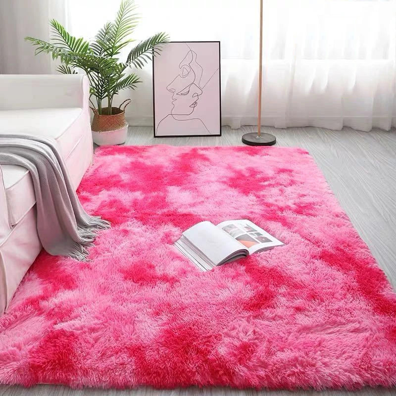 Shag Area Rug Fluffy Tie-Dye Carpet