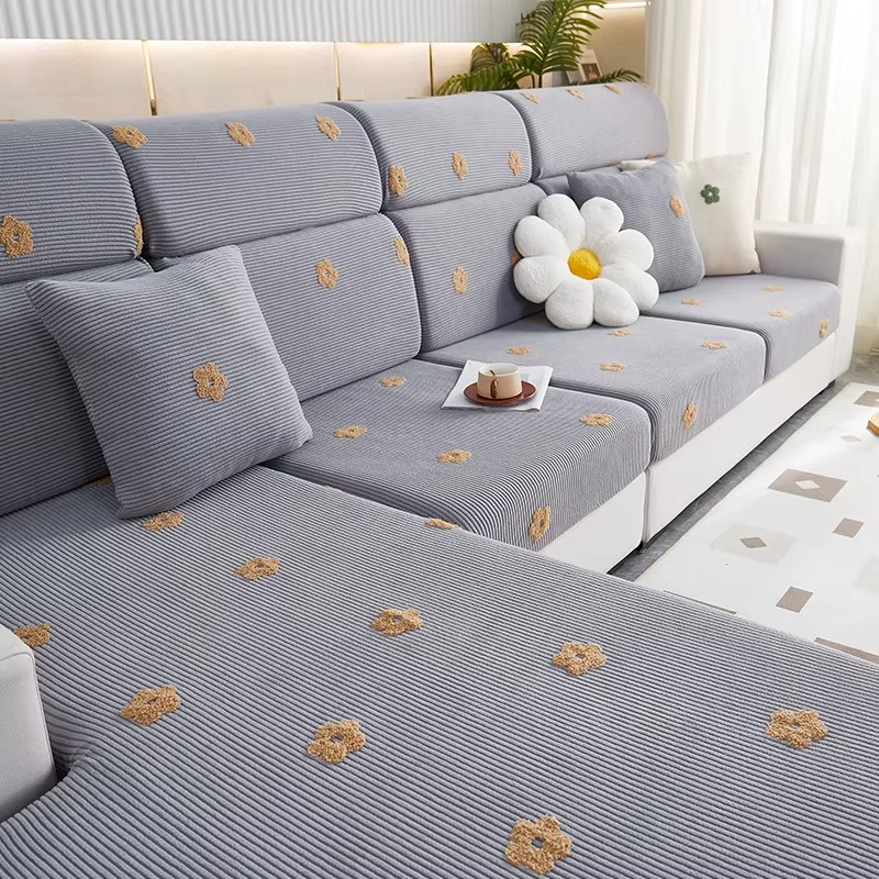Anti-Slip Ditsy floral Cushion Sectional L Shaped Sofa Couch Cover