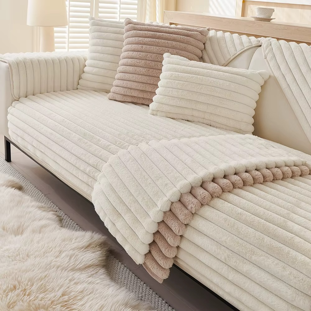 Non Slip Plush Rabbit Fuzzy Mat Couch Sofa Cover
