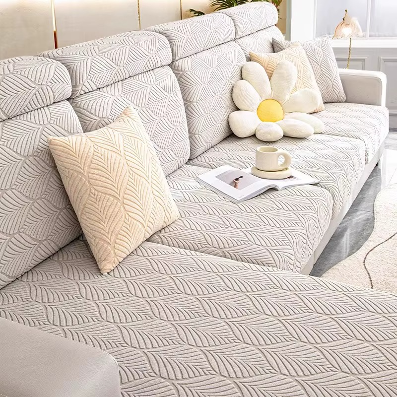 Non-Slip L Shaped Slipcover Jacquard Cushion Sofa Couch Cover